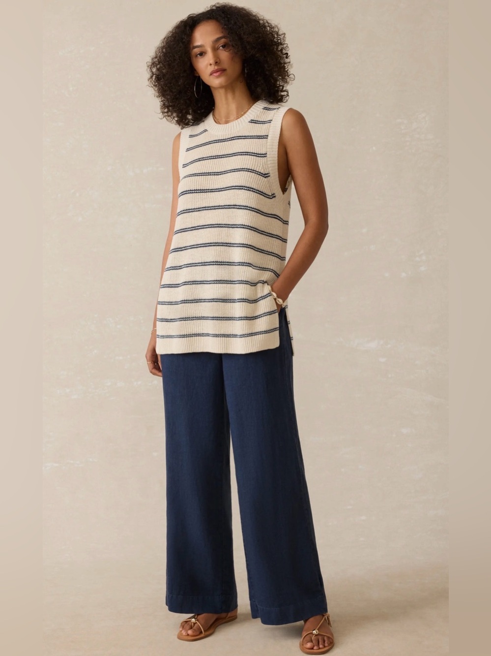 Miramar Linen & Organic Cotton Sweater Tank NWT
